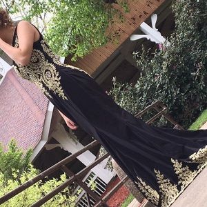 Black and gold gown